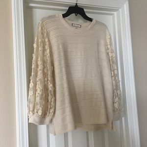 Anthropologie Erin & Ali lace sleeve sweater top